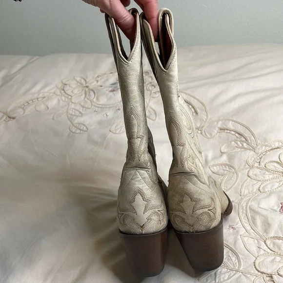 Dan Post El Paso western distressed pointed to leather cowboy boots - Picture 7 of 8